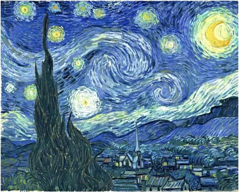 Tiwabb Stamped Cross Stitch Kits - Starry Night of Van Gogh Embroidery Kits for Beginners Adults,11 CT Patterns Dimensions Counted Cross Stitch Kits Arts Craft Kits 12 x 16inch - Image 1